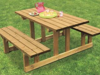 Table Relax en bois avec plateau 150 x 150cm - 4/6 places